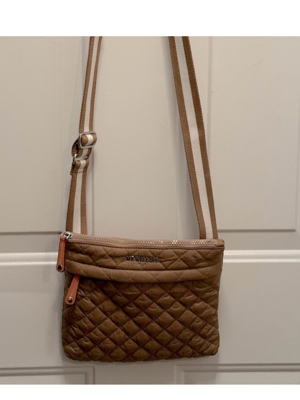 MZ Wallace Tan Metro Flat Quilted Crossbody Bag - Picture 6 of 10